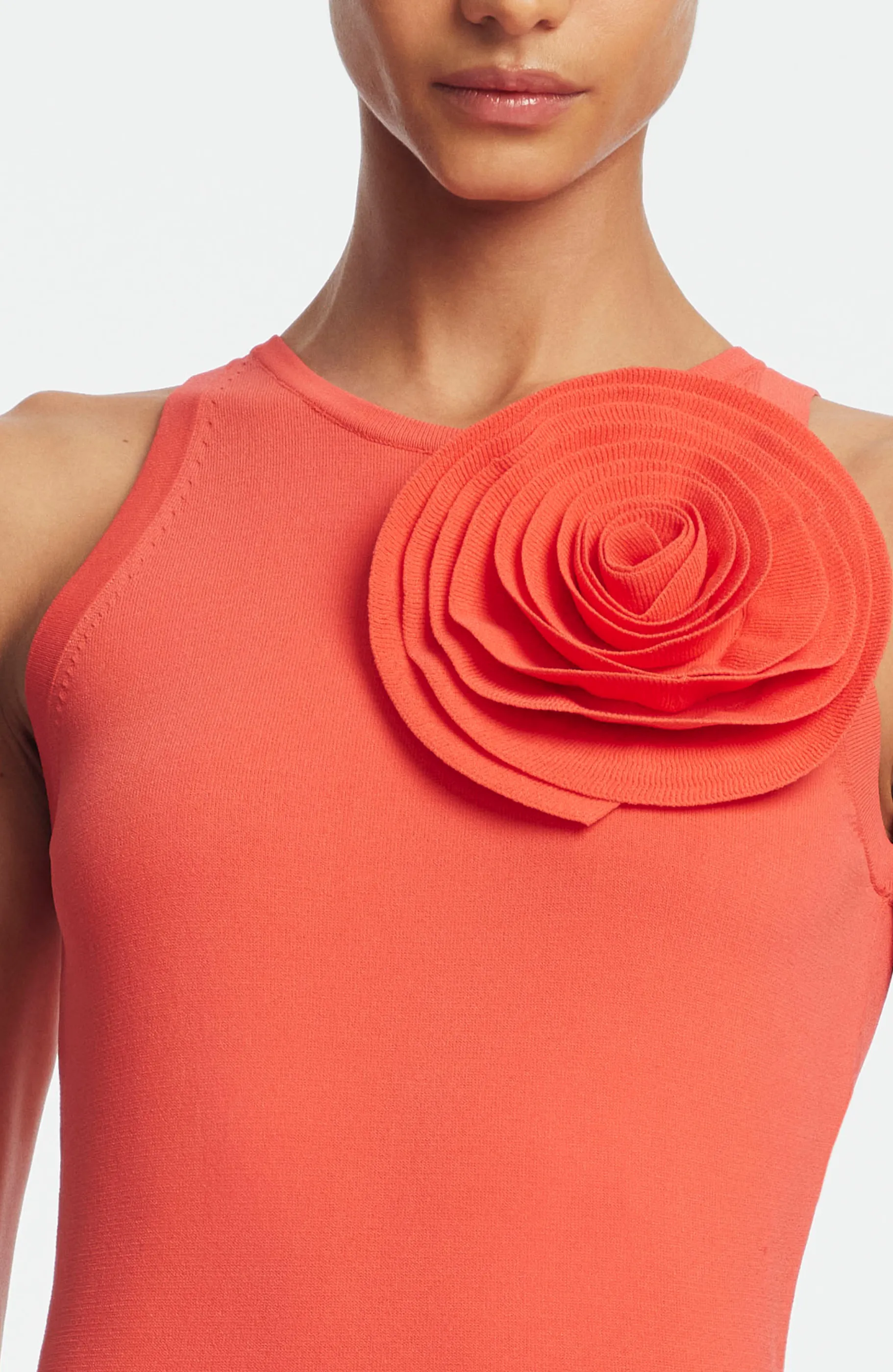 Rose Detail Knit Halter Dress sold by Lela Rose product image thumbnail 2