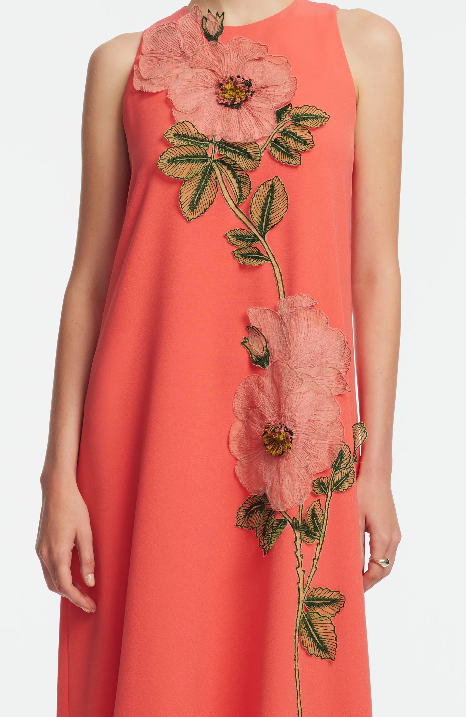 Peony Embroidered Fluid Crepe Francie Gown sold by Lela Rose product image thumbnail 2