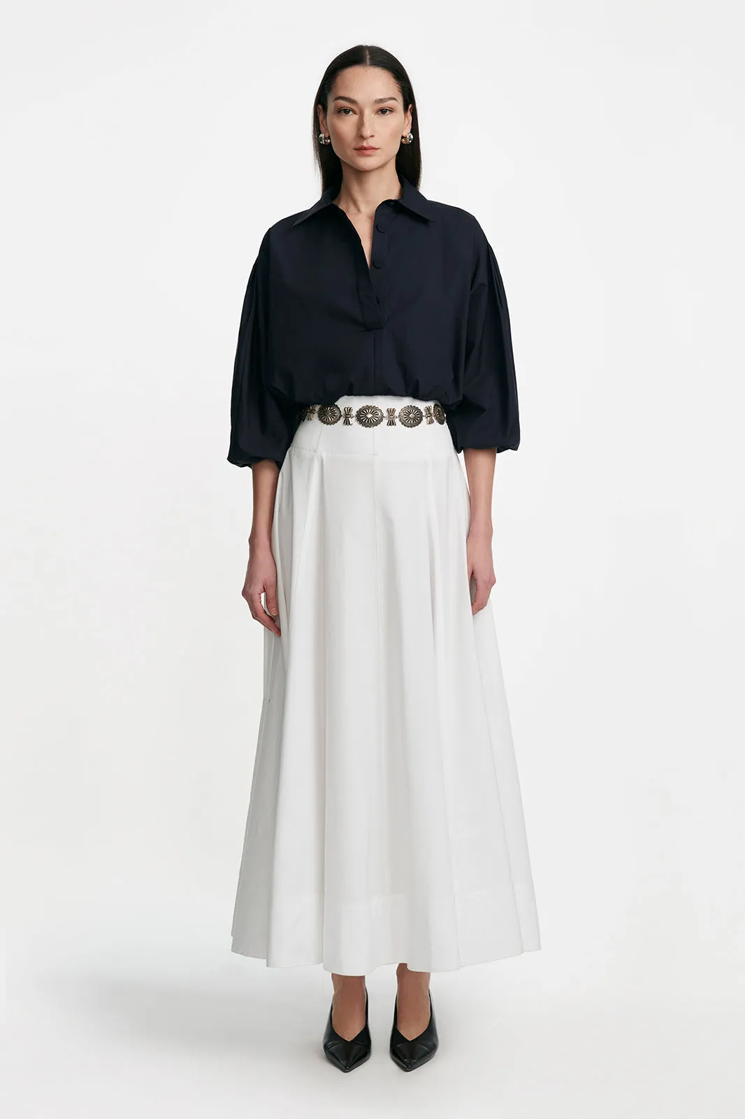 Cotton Poplin Long Sleeve Top sold by Lela Rose