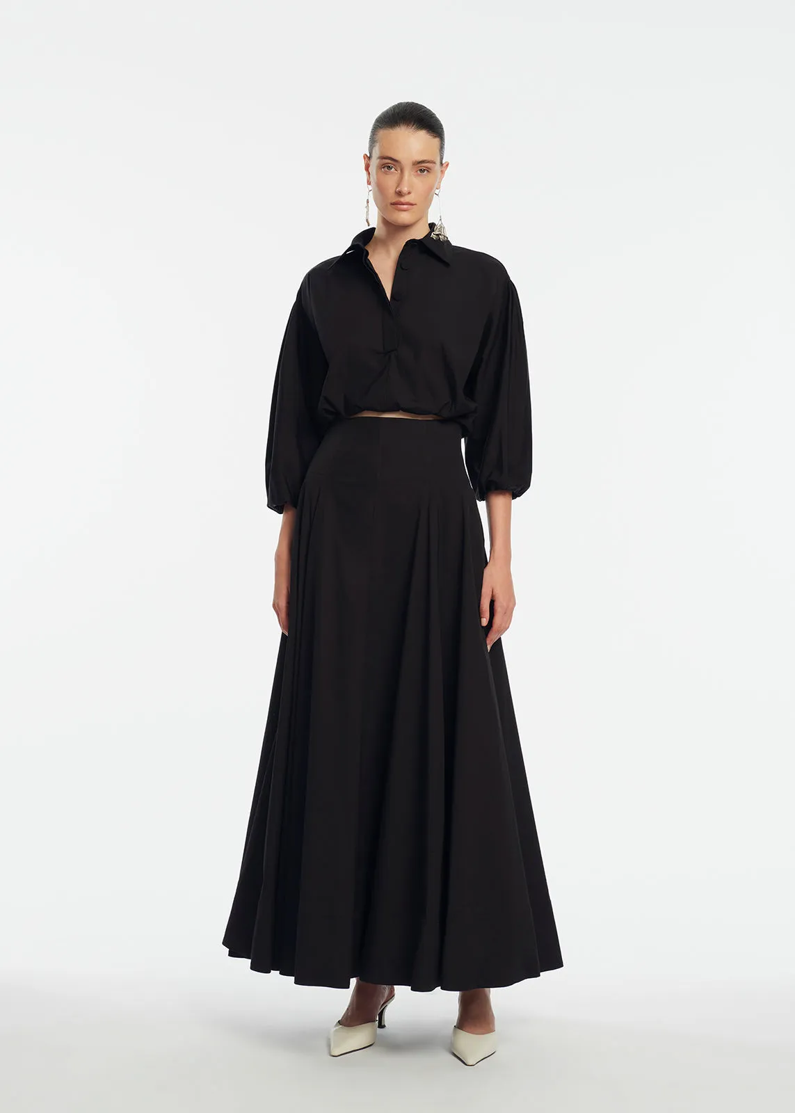 Cotton Poplin Long Sleeve Top sold by Lela Rose