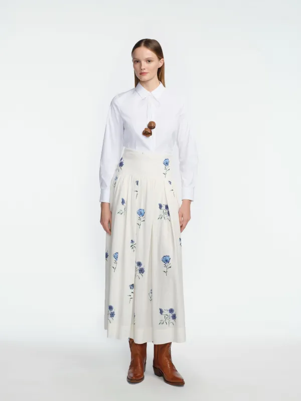 Wildflower Linen Blue Jay Skirt made by Lela Rose