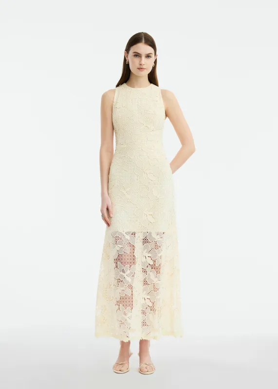 Lattice Guipure Lace Midi Dress made by Lela Rose