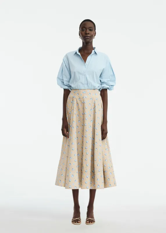 Floral Printed Cotton Parker Skirt made by Lela Rose