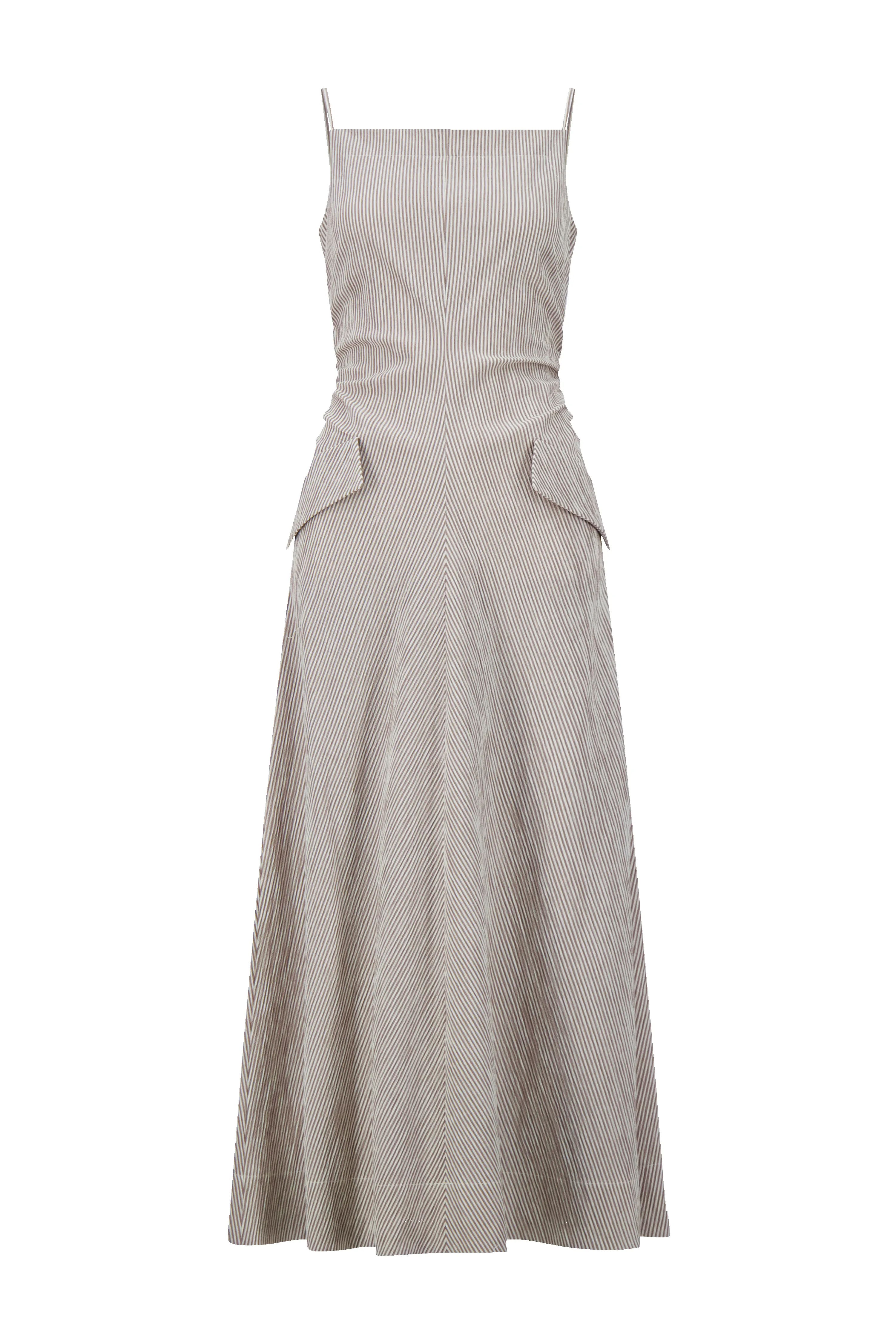 Striped Seersucker Tucked Midi Dress sold by Lela Rose product image thumbnail 5