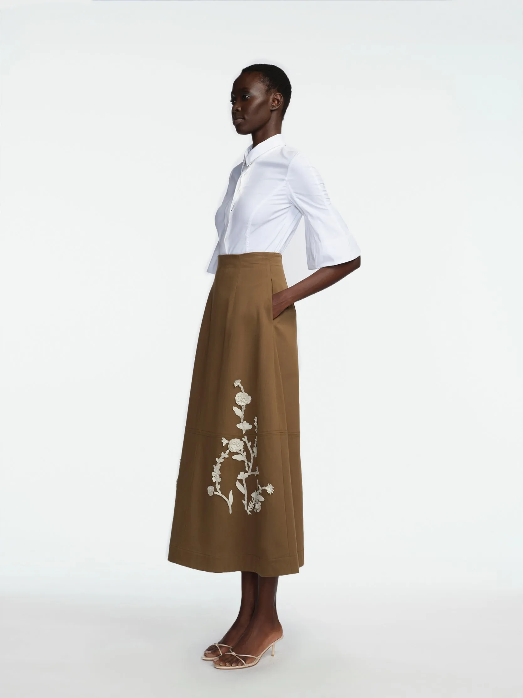 Cotton Poplin Bell Sleeve Top sold by Lela Rose product image thumbnail 2