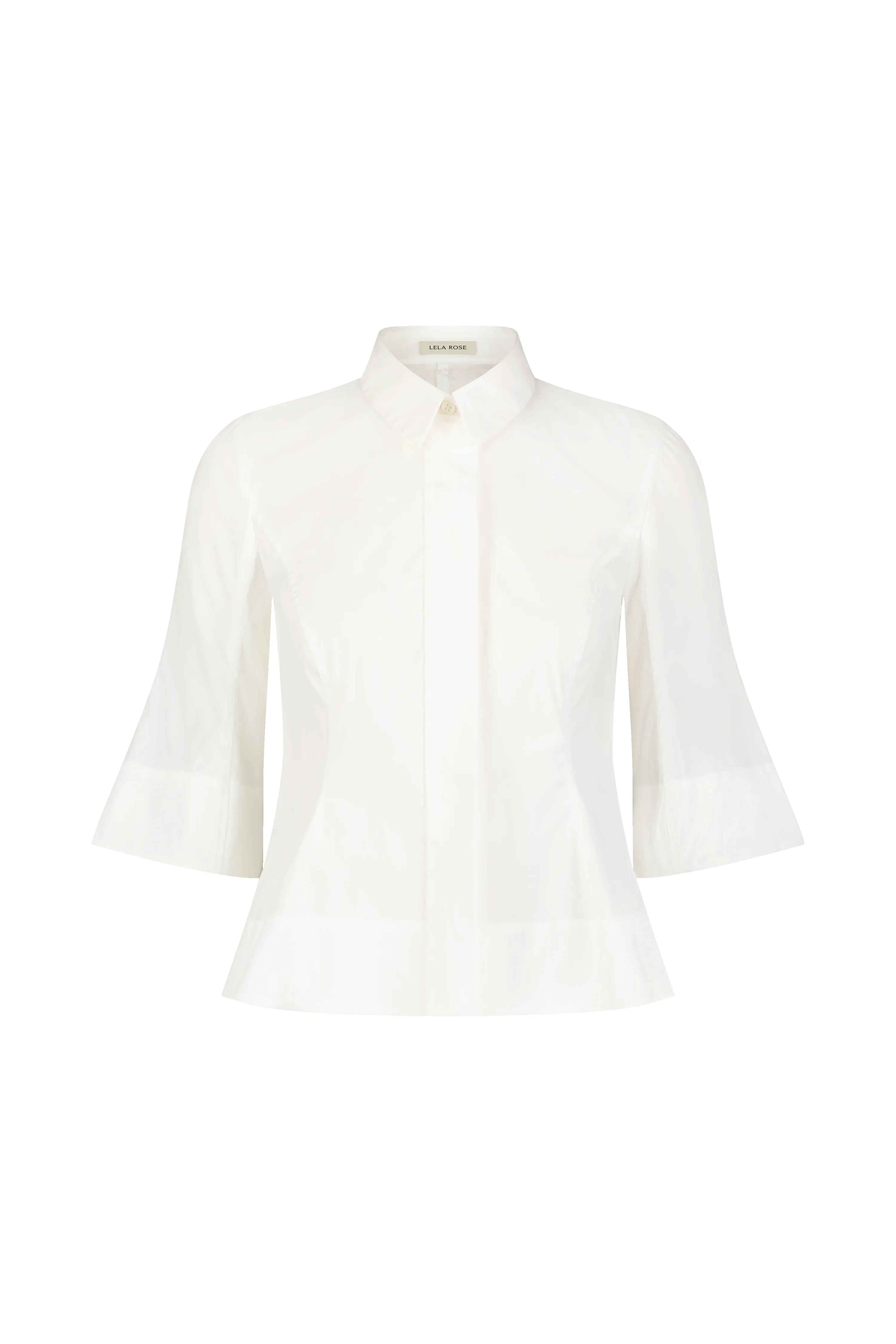 Cotton Poplin Bell Sleeve Top sold by Lela Rose product image thumbnail 4