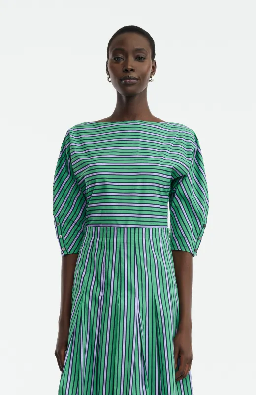 Striped Cotton Dolman Sleeve Top made by Lela Rose