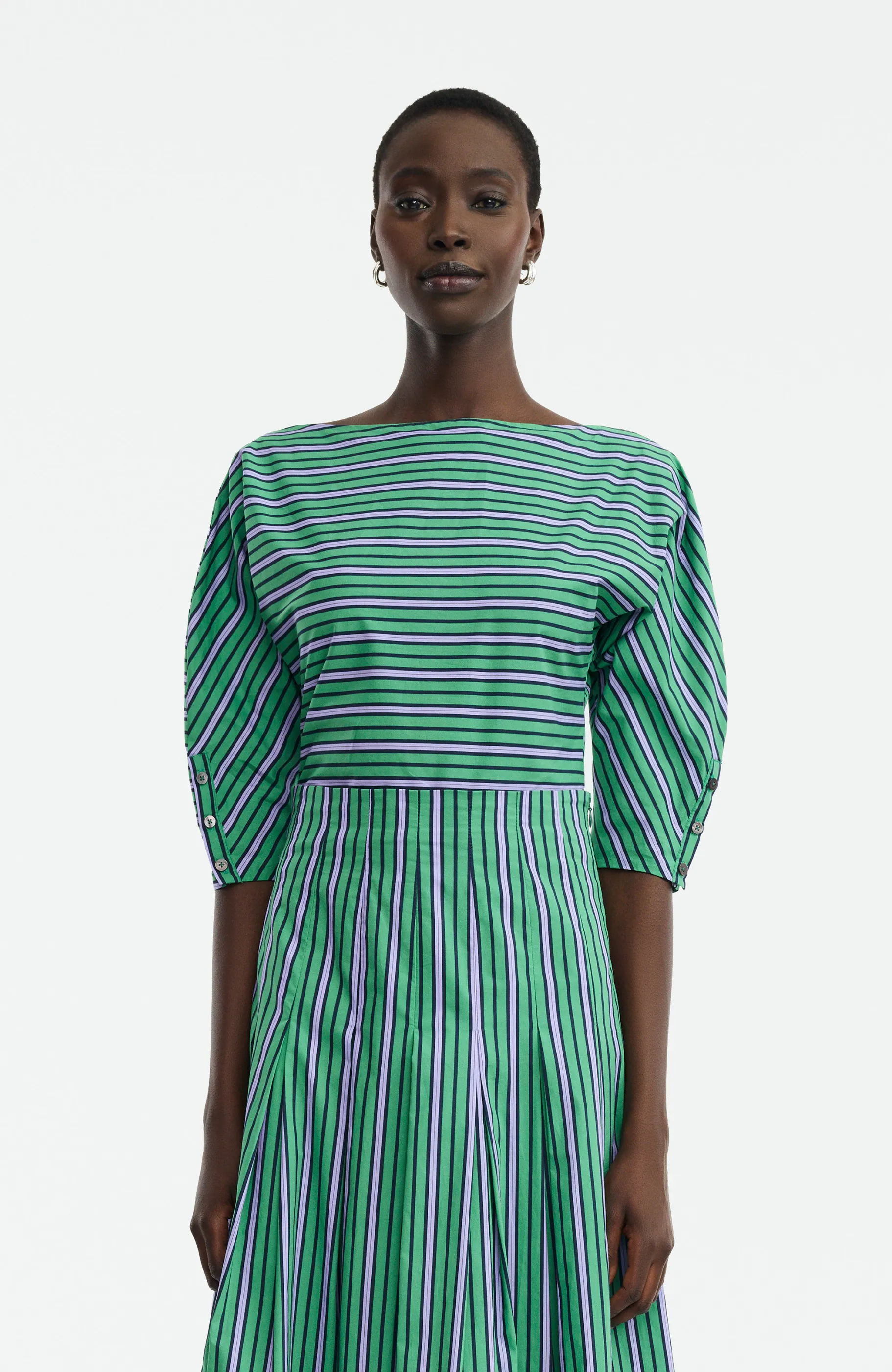 Striped Cotton Dolman Sleeve Top sold by Lela Rose