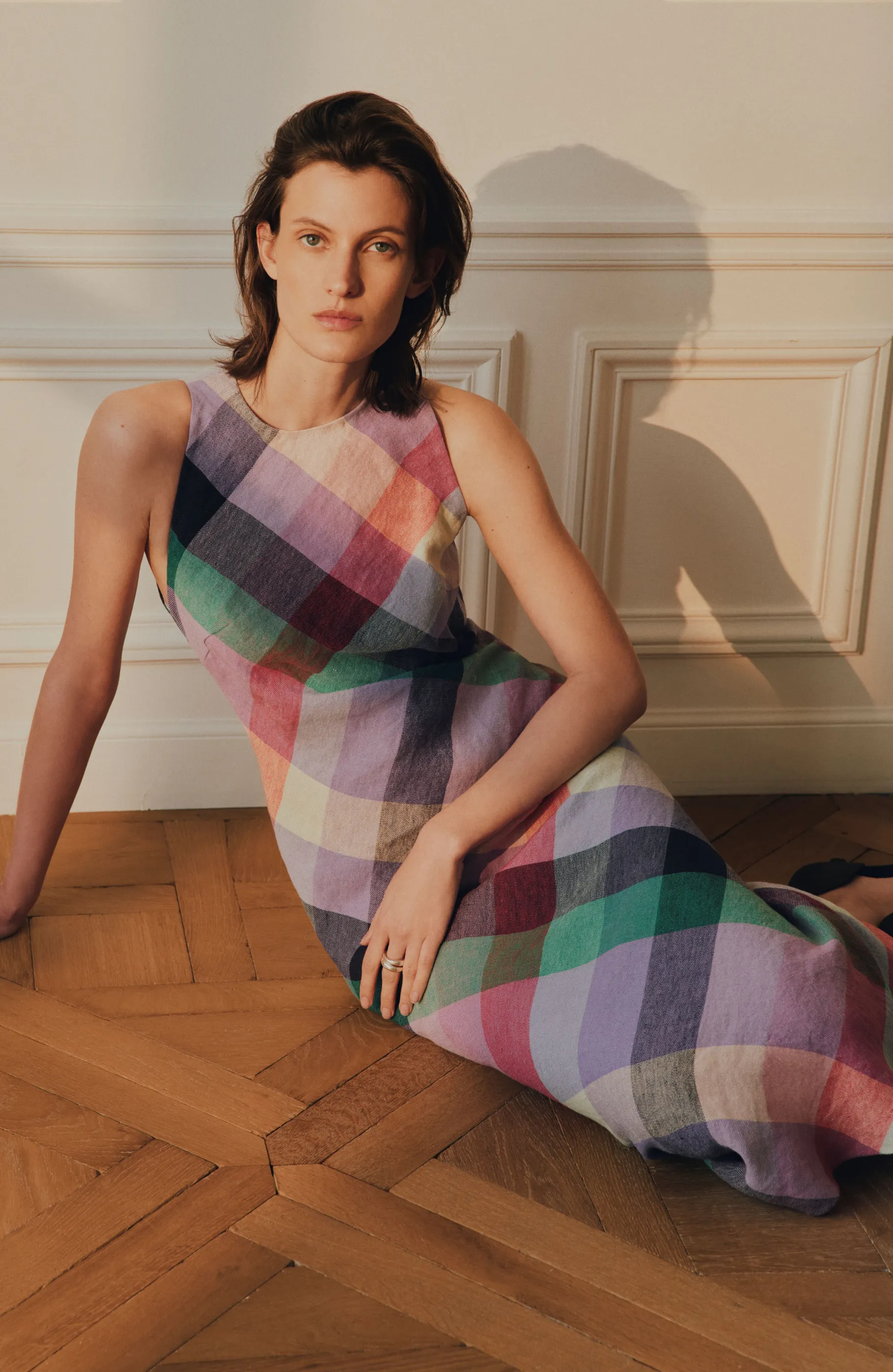 Plaid Linen Midi Dress sold by Lela Rose product image thumbnail 2