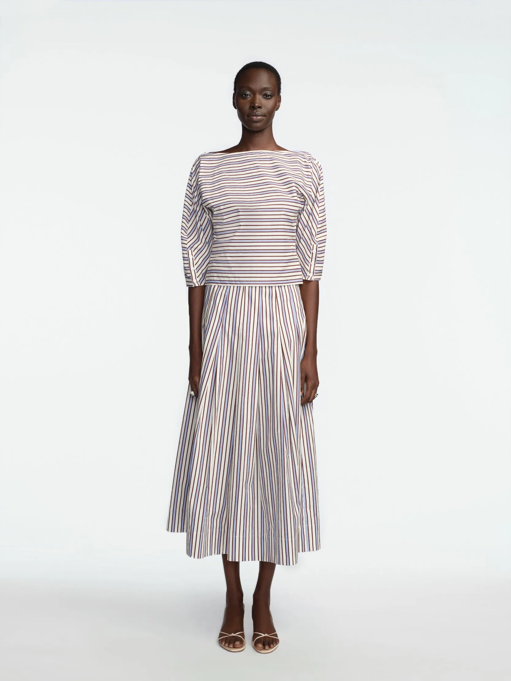 Striped Cotton Dolman Sleeve Top sold by Lela Rose