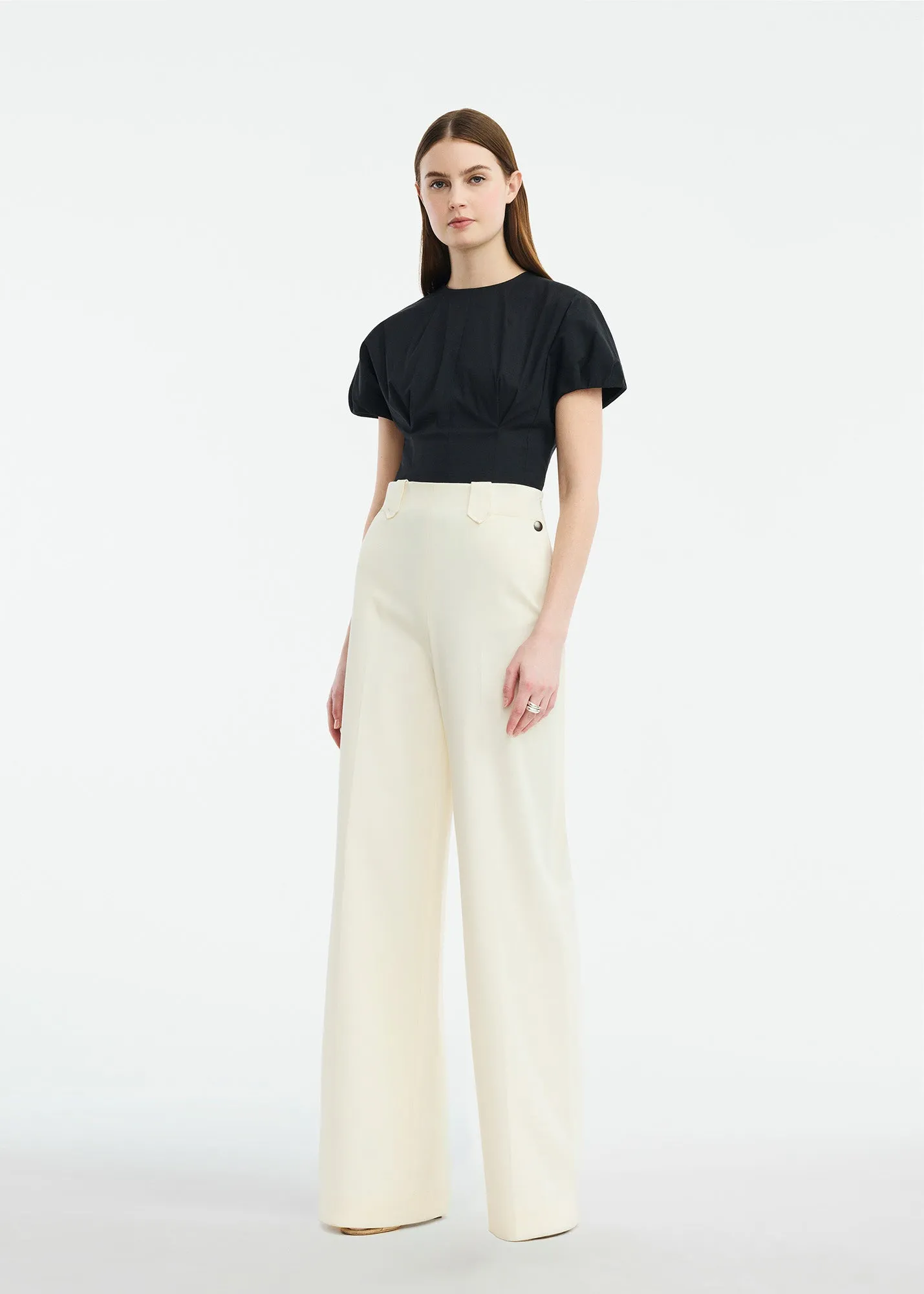 Cotton Poplin Bubble Sleeve Top sold by Lela Rose product image thumbnail 2