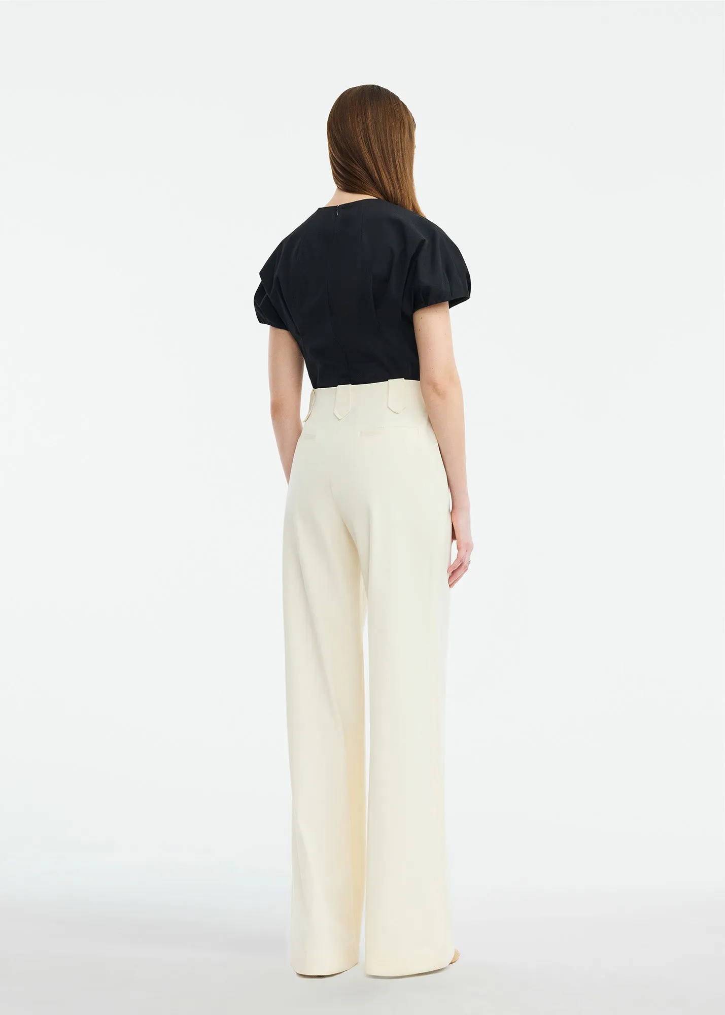 Cotton Poplin Bubble Sleeve Top sold by Lela Rose product image thumbnail 3