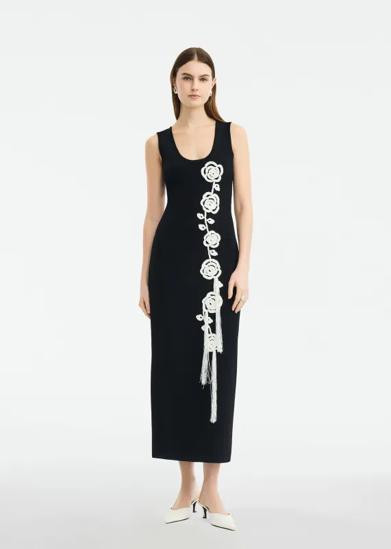 Crochet Applique Knit Dress made by Lela Rose