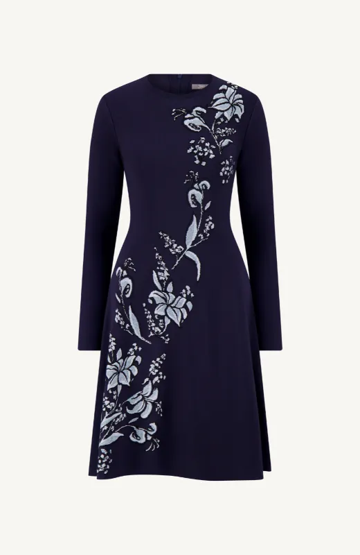 Floral Jacquard Knit Penelope Dress made by Lela Rose