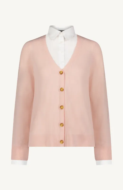 Poplin Combo Knit Top made by Lela Rose