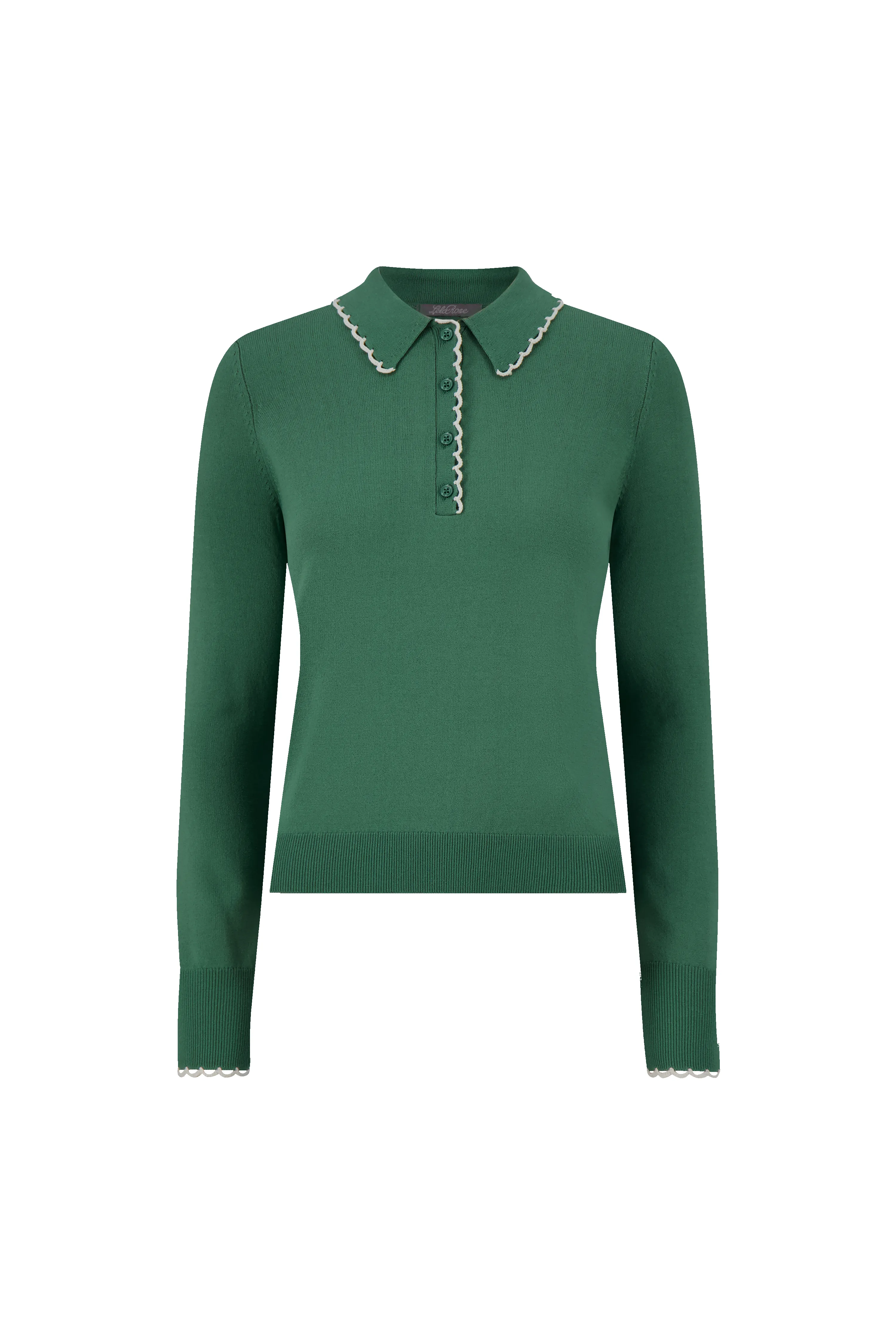 Crochet Trim Polo Knit sold by Lela Rose product image thumbnail 4