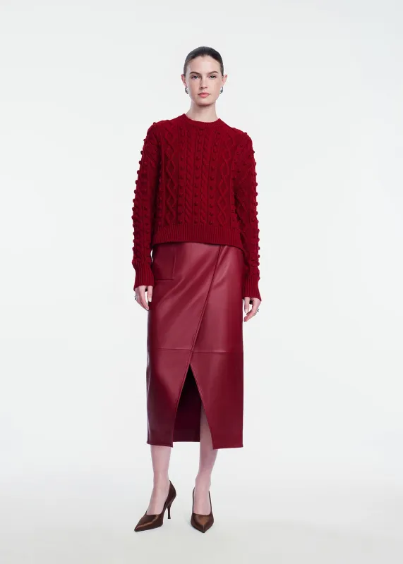 Cable Knit Pullover made by Lela Rose