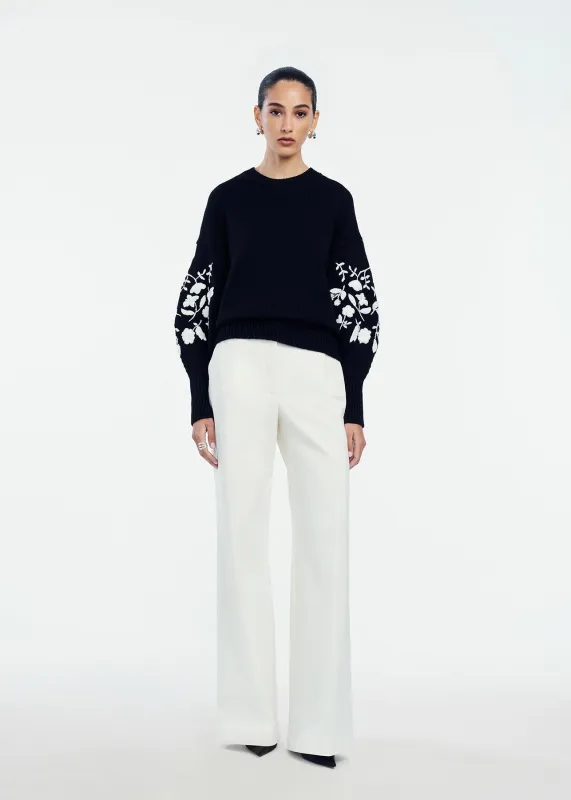 Floral Embroidered Knit made by Lela Rose
