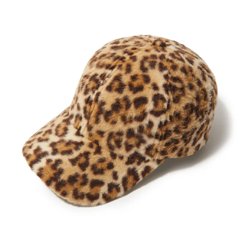 LEOPARD FLEECE BASEBALL CAP sold by Lele Sadoughi