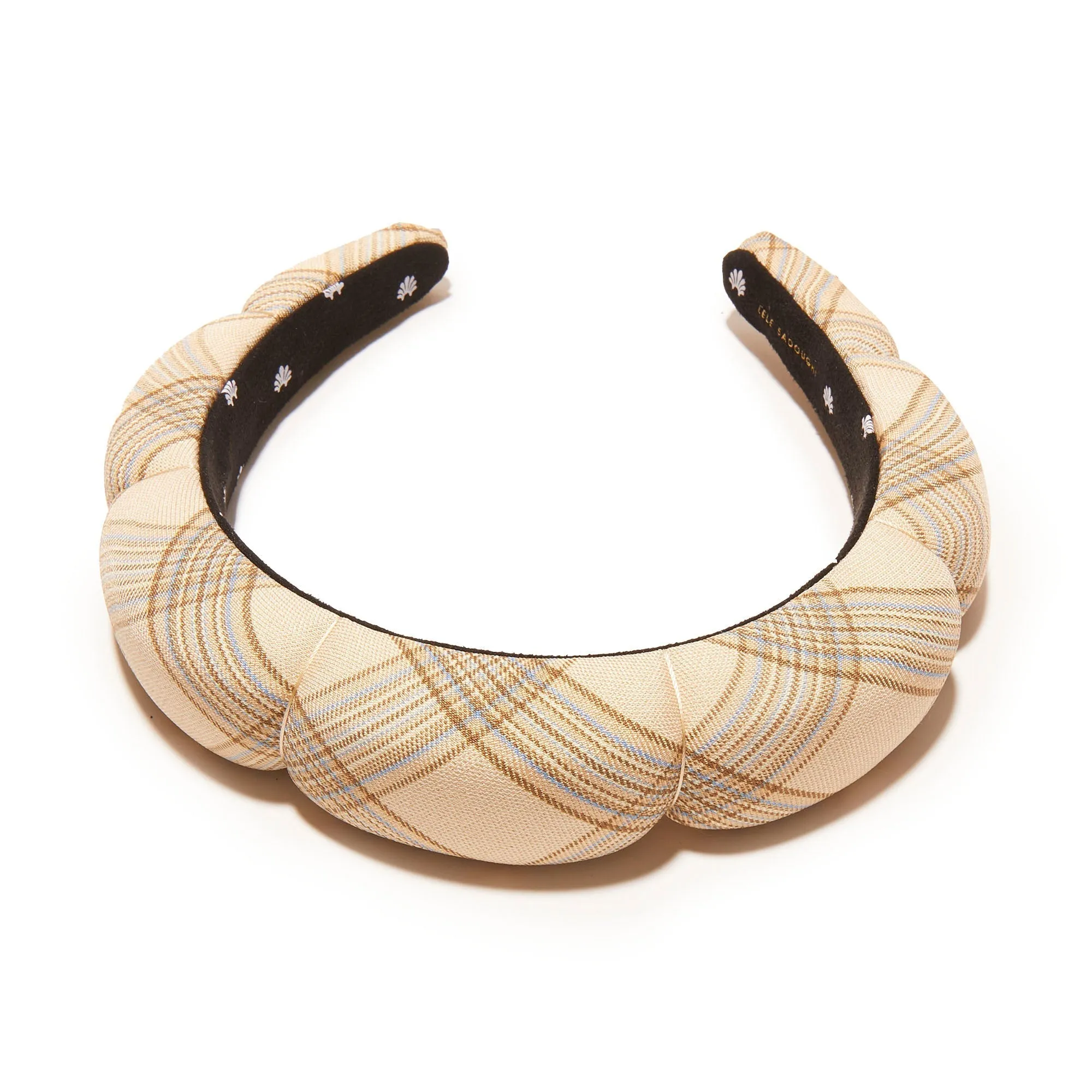 NATURAL PLAID PLAID SCALLOPED HEADBAND sold by Lele Sadoughi product image thumbnail 3