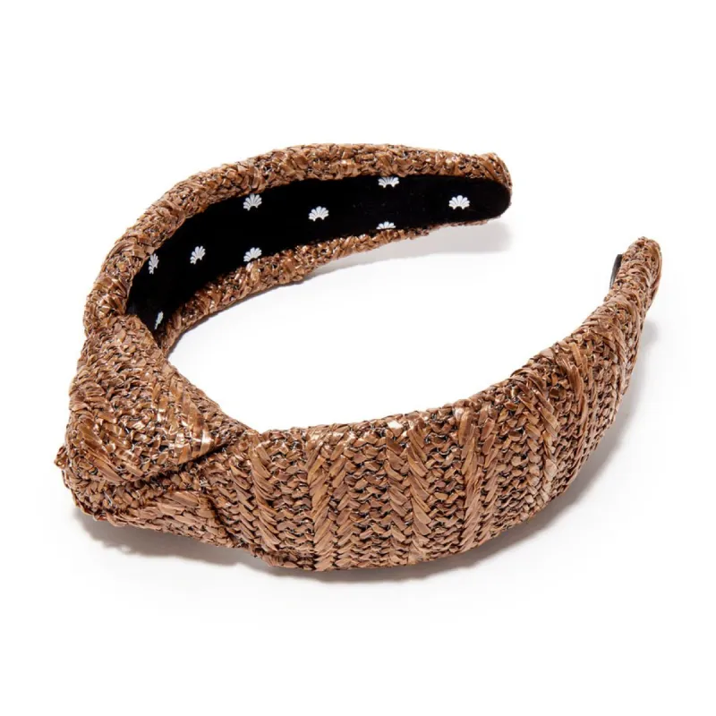 CHOCOLATE RAFFIA KNOTTED HEADBAND sold by Lele Sadoughi