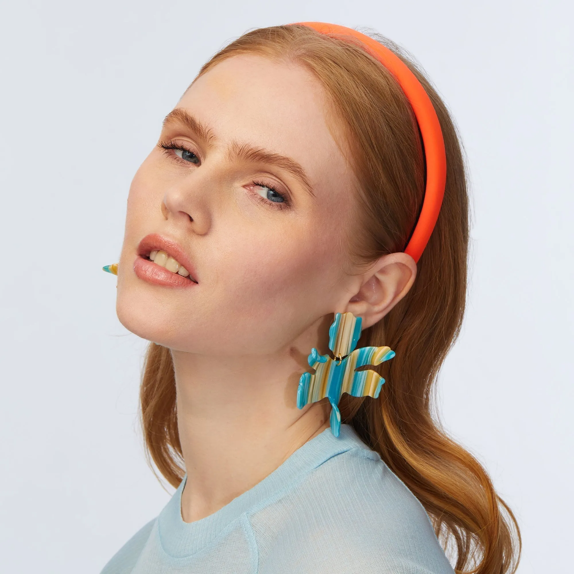 PLAYA STRIPE PAPER LILY EARRINGS sold by Lele Sadoughi product image thumbnail 3