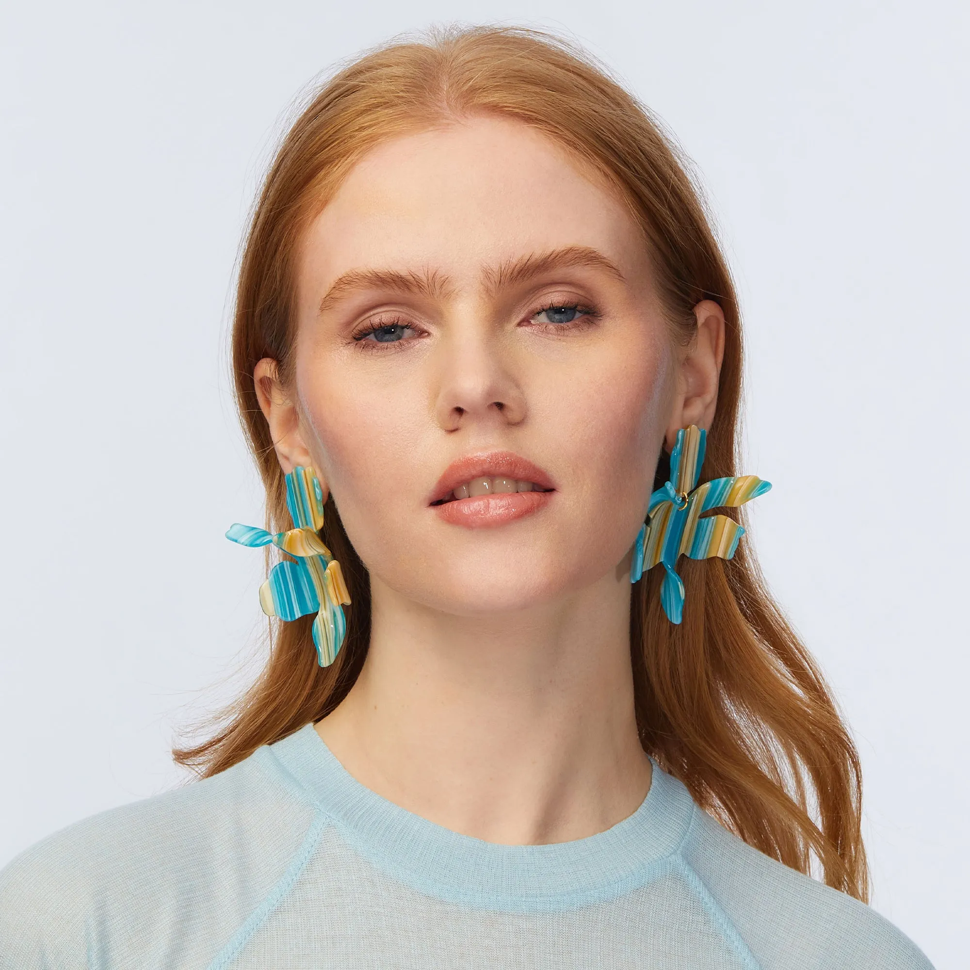 PLAYA STRIPE PAPER LILY EARRINGS sold by Lele Sadoughi product image thumbnail 2