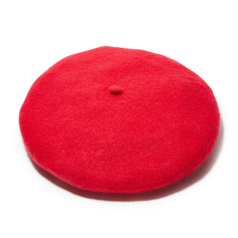 CHERRY RED WOOL FELT BERET sold by Lele Sadoughi