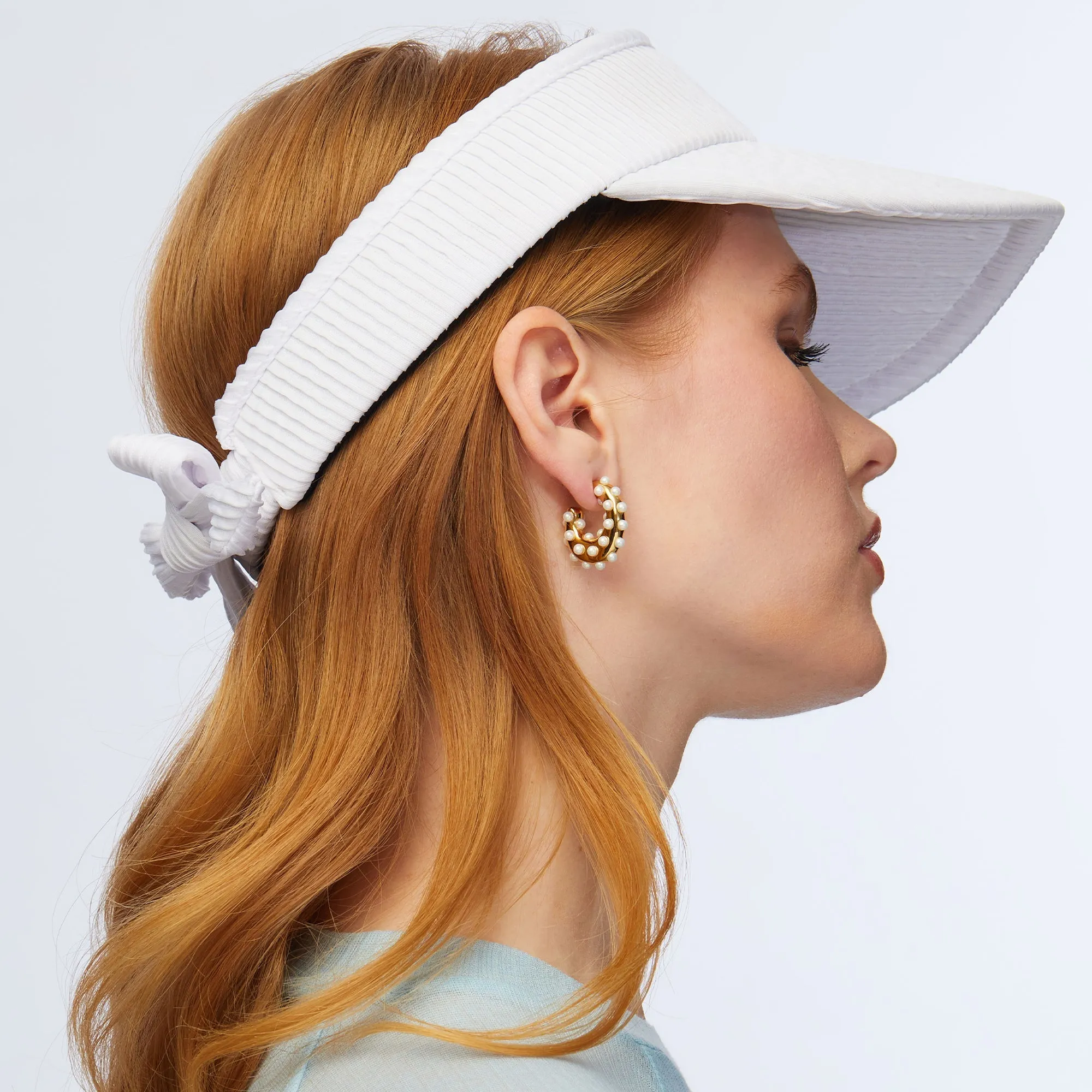 PEARL ARCHER MINI HOOP EARRINGS sold by Lele Sadoughi product image thumbnail 2