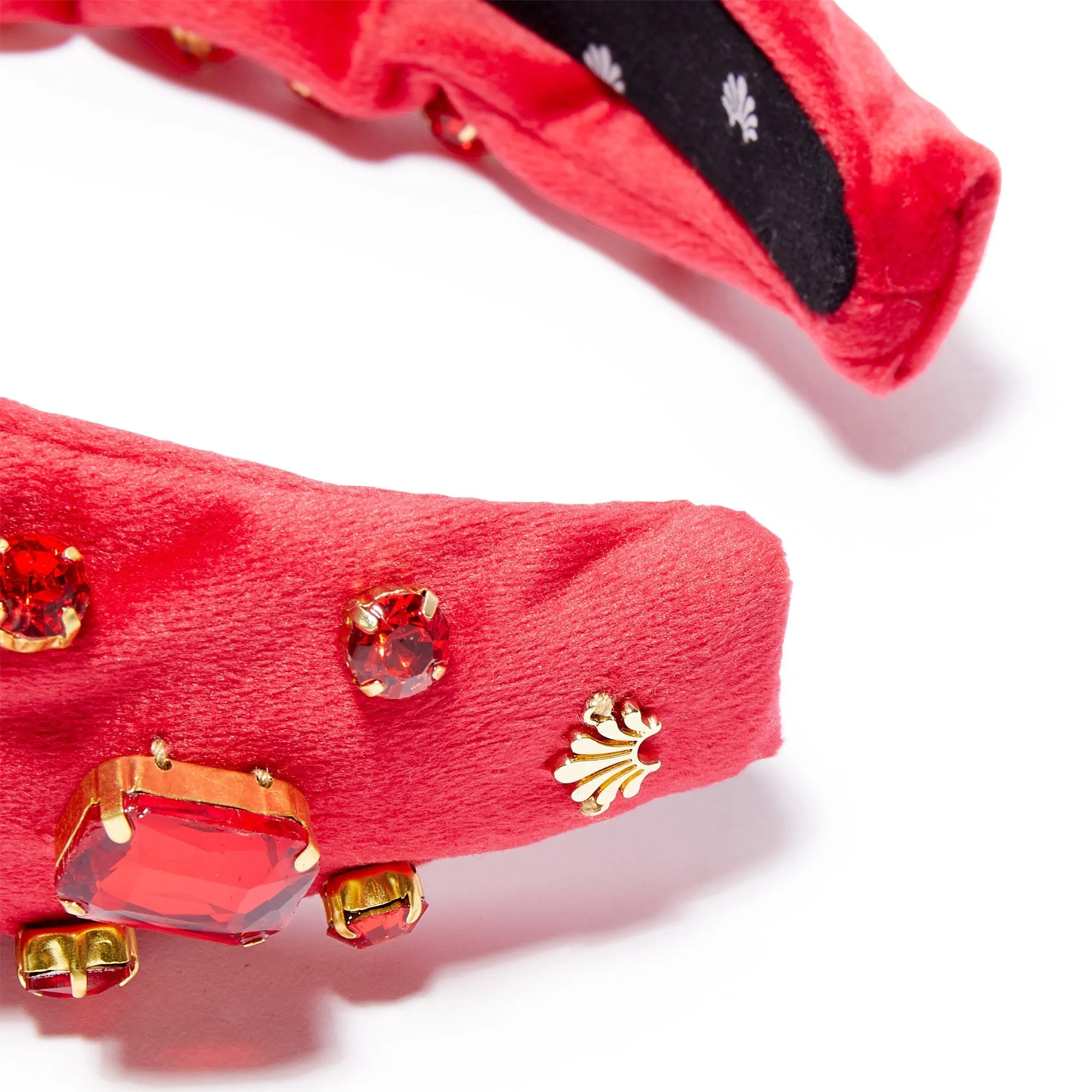 RUBY RECTANGLE CRYSTAL VELVET KNOTTED HEADBAND sold by Lele Sadoughi product image thumbnail 3