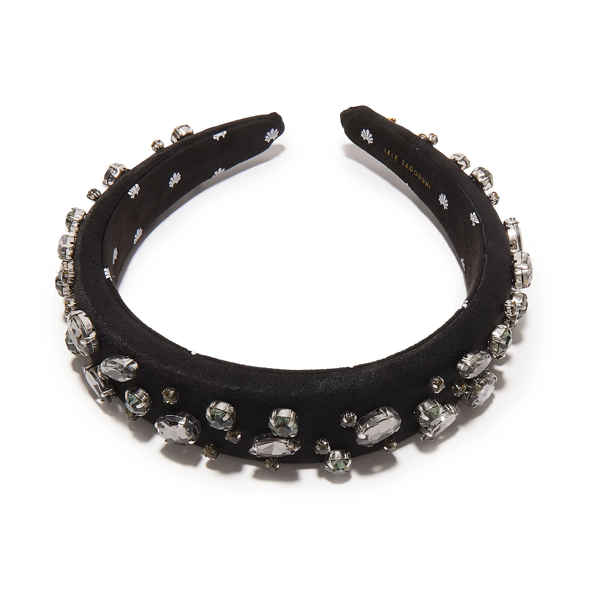 JET CRYSTAL EMBELLISHED ALICE HEADBAND sold by Lele Sadoughi product image thumbnail 3