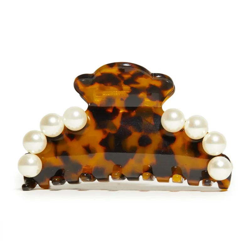 TORTOISE MEDIUM PEARL CLAW CLIP sold by Lele Sadoughi