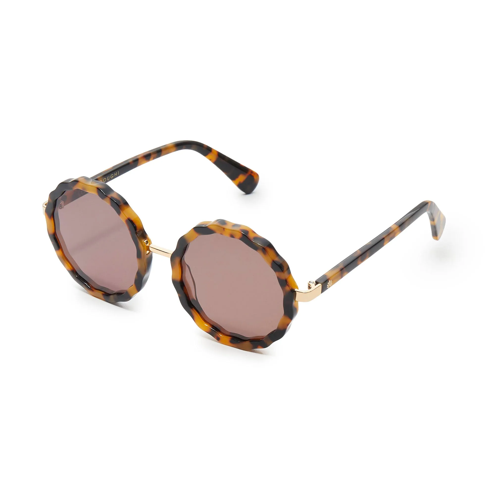TORTOISE PAROS ROUND SUNGLASSES sold by Lele Sadoughi product image thumbnail 3