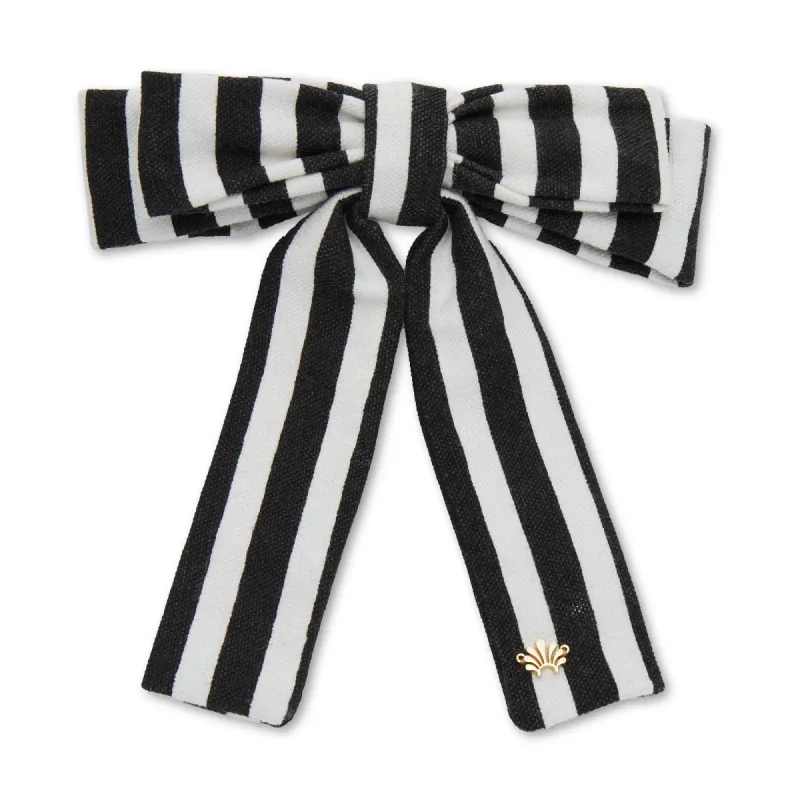 BLACK AND WHITE ANTOINETTE  BOW BARRETTE sold by Lele Sadoughi