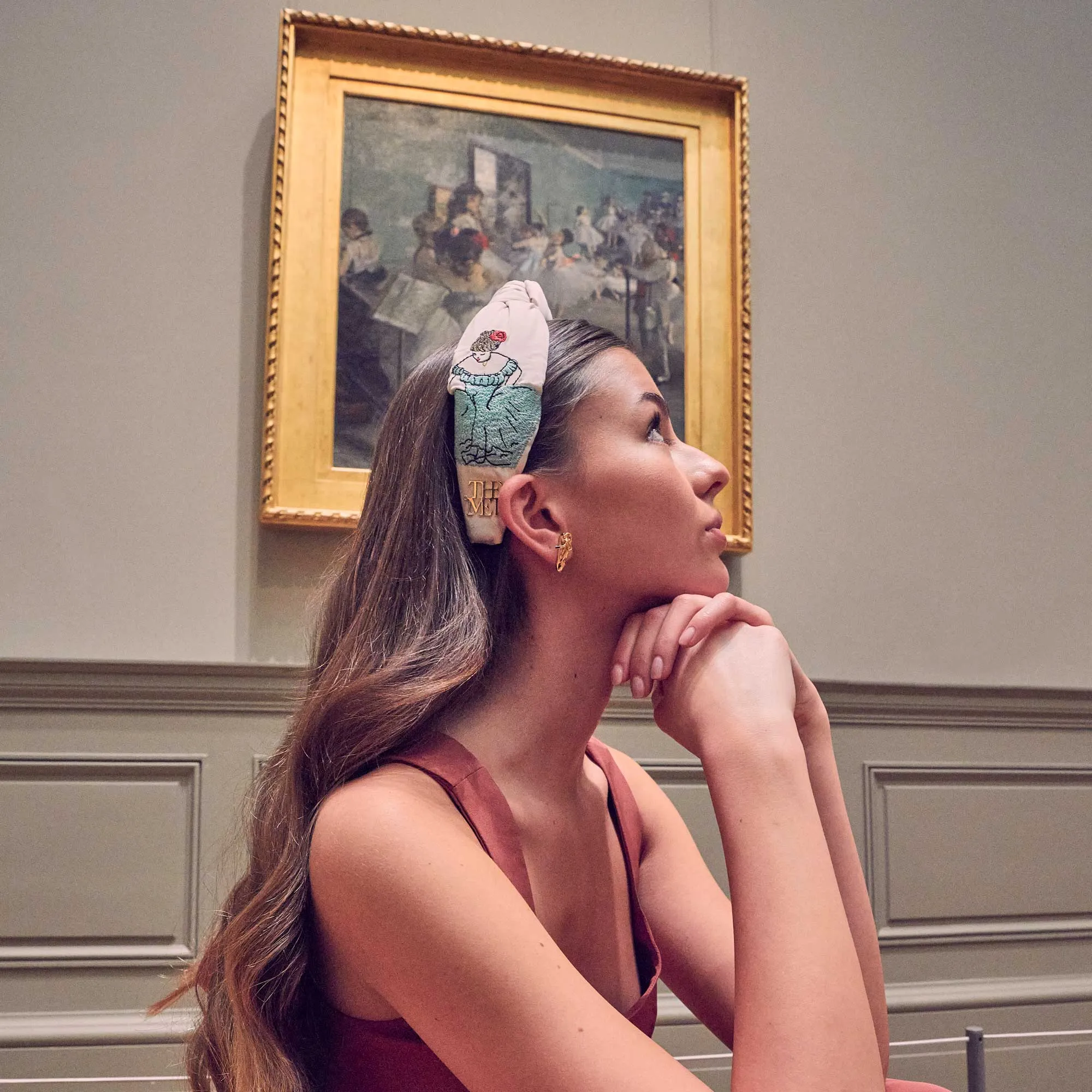 THE DANCE CLASS THE MET X LELE DEGAS EMBROIDERED KNOTTED HEADBAND sold by Lele Sadoughi product image thumbnail 2