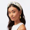 DALLAS MAVERICKS LELE SADOUGHI / NBA IVORY EMBELLISHED KNOTTED HEADBAND sold by Lele Sadoughi