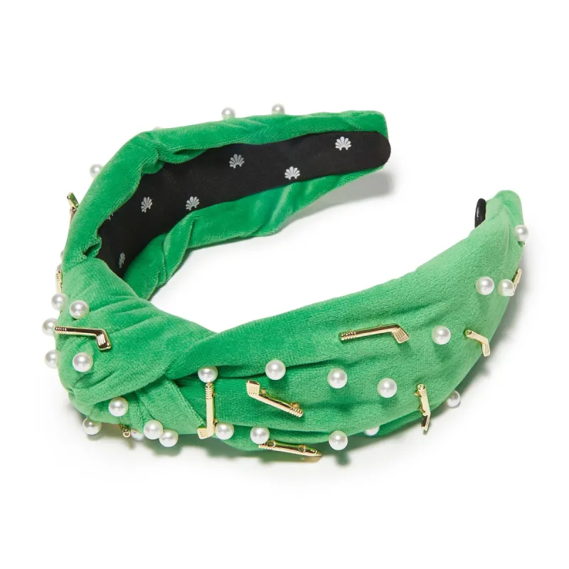 GRASS GREEN GOLF KNOTTED HEADBAND sold by Lele Sadoughi