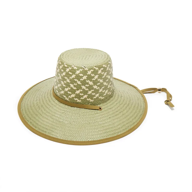SAGE PLAID STRAW HAT sold by Lele Sadoughi