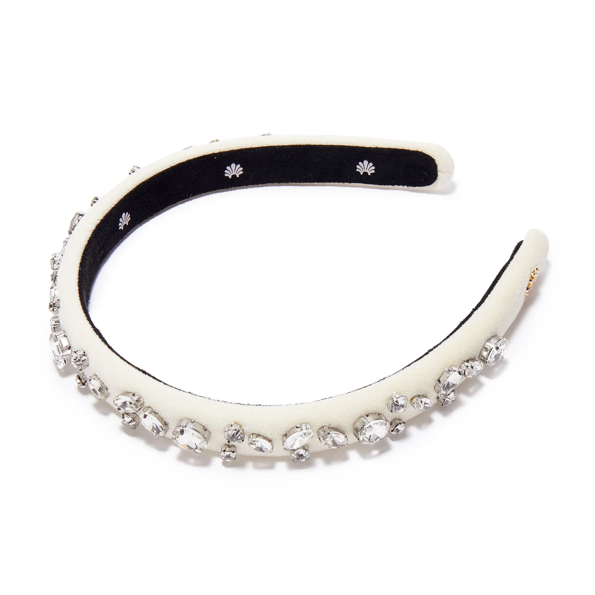 APRIL DIAMOND MIXED CRYSTAL VELVET GIGI HEADBAND sold by Lele Sadoughi