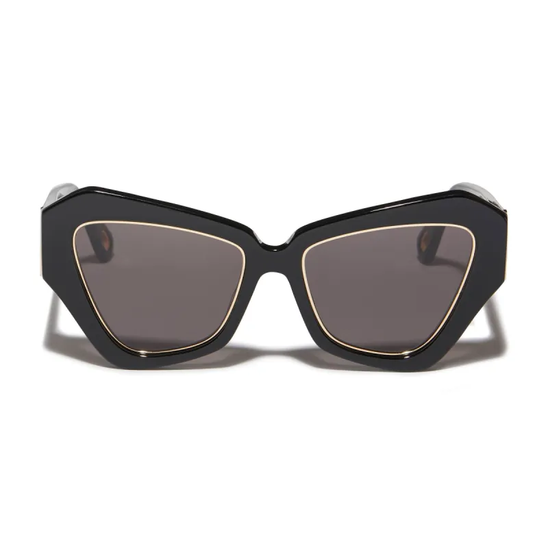 JET GOLD LARA WIDE CAT-EYE SUNGLASSES sold by Lele Sadoughi