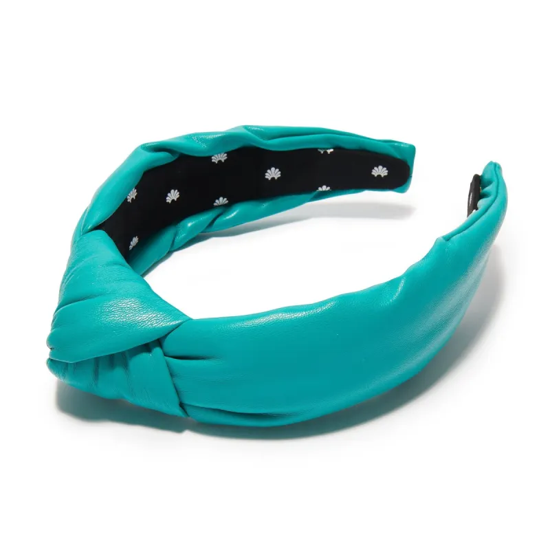LAGOON FAUX LEATHER KNOTTED HEADBAND sold by Lele Sadoughi