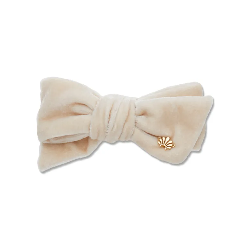 IVORY VELVET RIBBON BOW-TIE BARRETTE sold by Lele Sadoughi