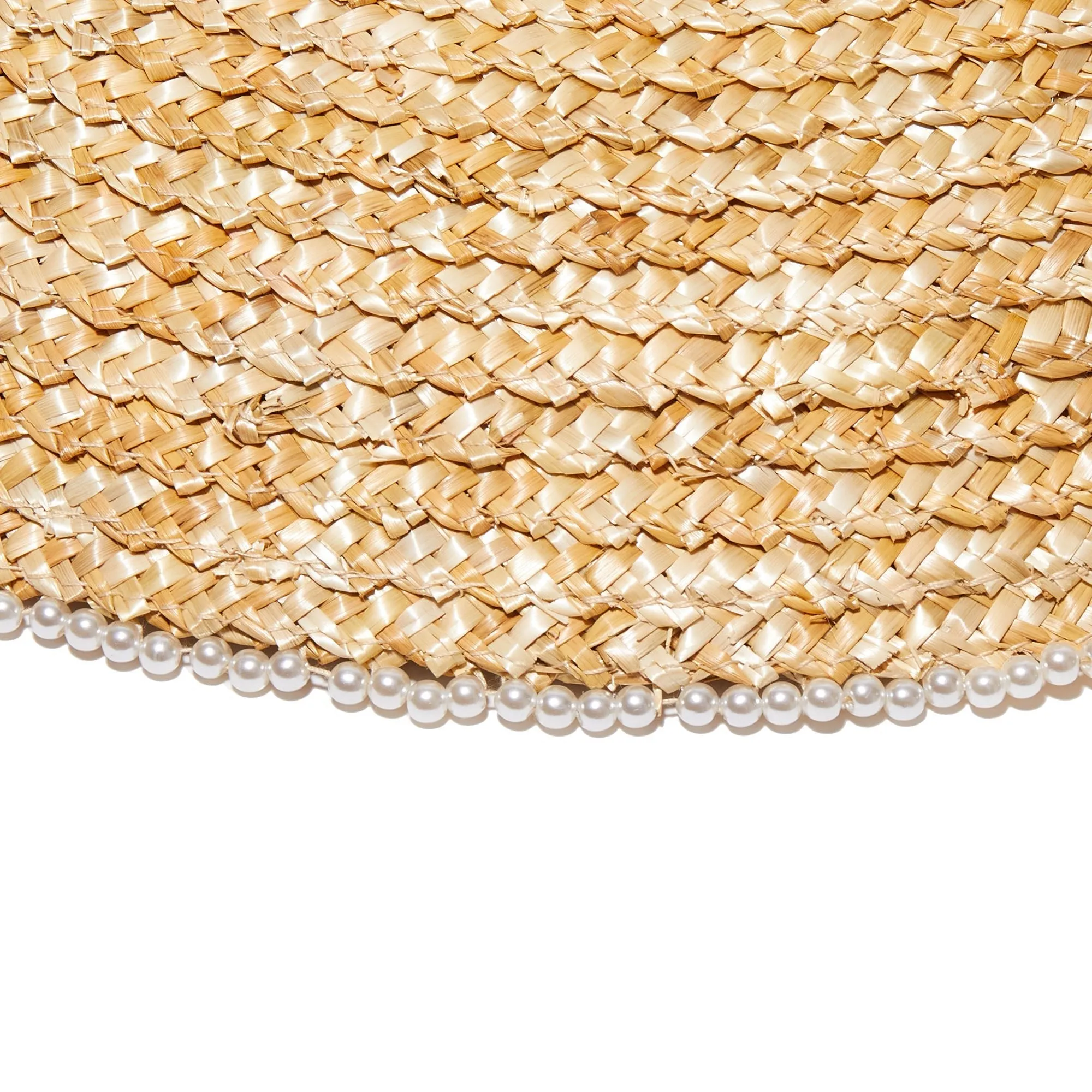 NATURAL PEARL EDGE STRAW HAT sold by Lele Sadoughi product image thumbnail 3