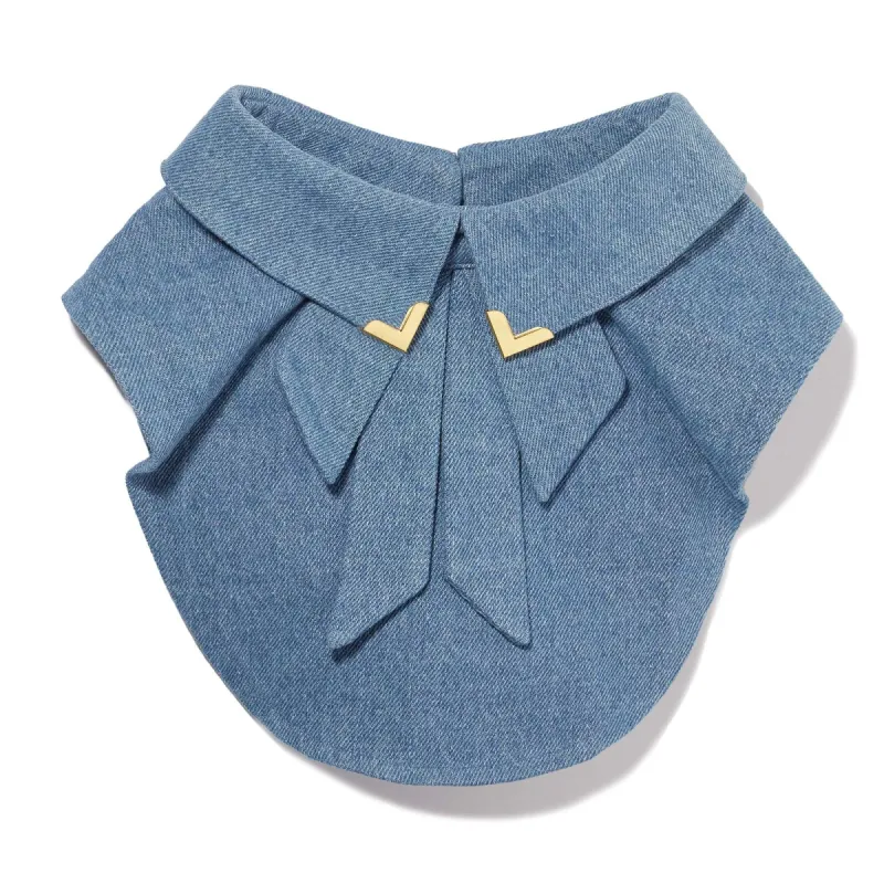 GOLDEN DENIM VICTORIA BOWTIE COLLAR sold by Lele Sadoughi
