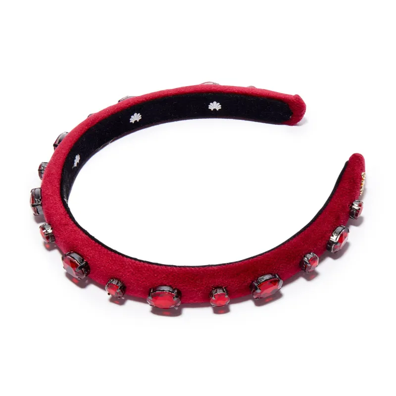 JANUARY GARNET OVAL CRYSTAL VELVET GIGI HEADBAND sold by Lele Sadoughi