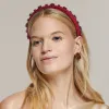 JANUARY GARNET OVAL CRYSTAL VELVET GIGI HEADBAND sold by Lele Sadoughi