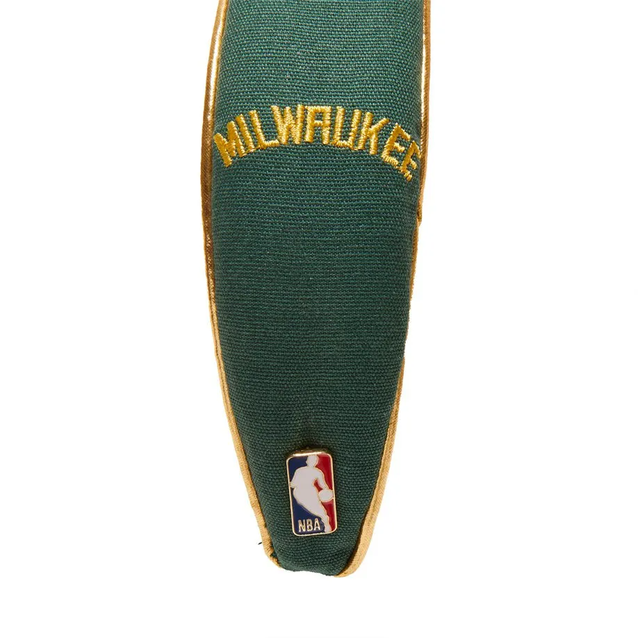 MILWAUKEE BUCKS LELE SADOUGHI / NBA GREEN EMBROIDERED KNOTTED HEADBAND sold by Lele Sadoughi product image thumbnail 3