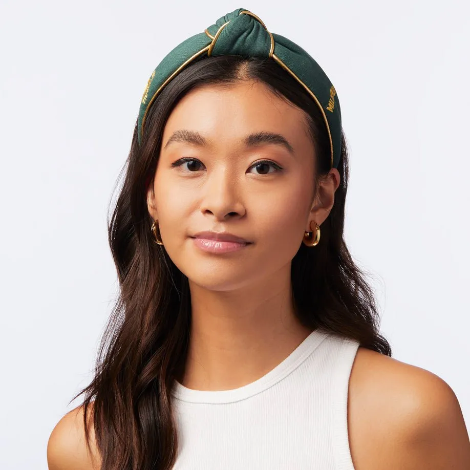 MILWAUKEE BUCKS LELE SADOUGHI / NBA GREEN EMBROIDERED KNOTTED HEADBAND sold by Lele Sadoughi product image thumbnail 4