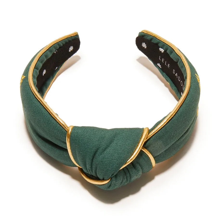 MILWAUKEE BUCKS LELE SADOUGHI / NBA GREEN EMBROIDERED KNOTTED HEADBAND sold by Lele Sadoughi product image thumbnail 5