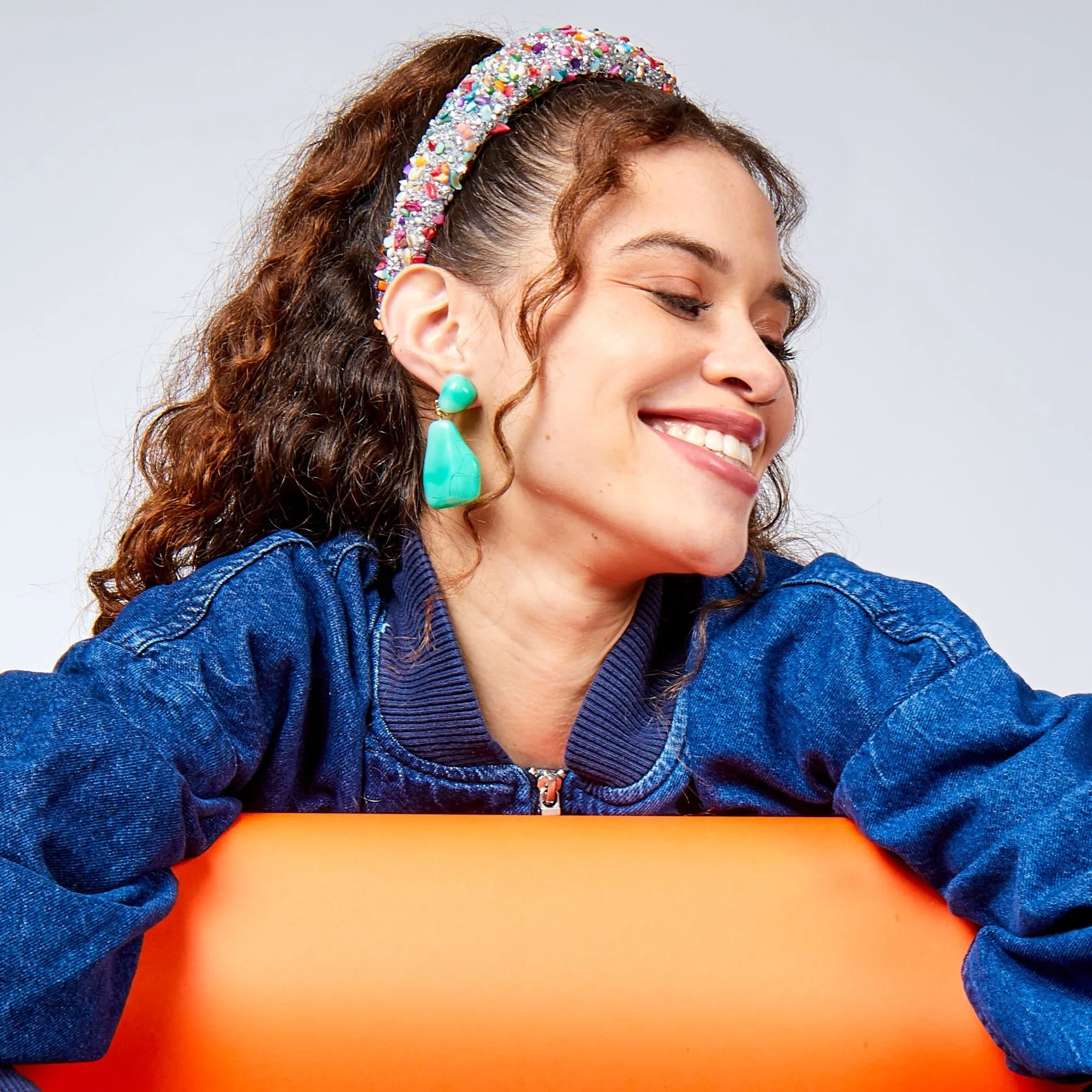 CRYSTAL CONFETTI ALL OVER CRYSTAL ALICE HEADBAND sold by Lele Sadoughi product image thumbnail 2